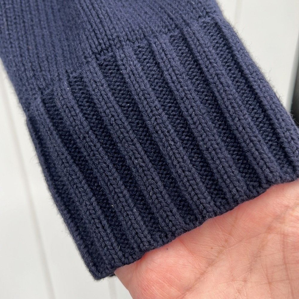 Lauren Ralph Lauren Cardigan Faux Double Breasted Button Sweater Navy Blue Large - Picture 5 of 9